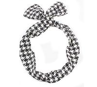 Mytoptrendz®- Wired Headband Hair Tie Scarf Satin Printed Long Bendy Flexy Twist Bow Hair Band Retro Rockabilly Hair Wrap(White- Black - Houndstooth)