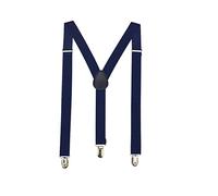 Mytoptrendz® Wome Men Plain Braces/Suspenders One Size Fully Adjustable Y Shaped (Navy- plain)
