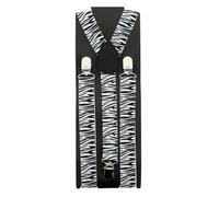 Mytoptrendz® -Women Men's Trouser Braces Suspenders Adjustable Clip on Y-Back Zebra Stripe