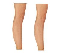 Mytoptrendz® Women Plus Size Soft Mesh Fine Micro Net Footless Fishnet Tights for Dance Performances or Fancy Dress Festival (X- Large Natural Plain Cuff)