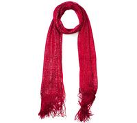Mytoptrendz® Womens Evening Mesh Met Lurex Scarf Sparkling Metallic Shaw Wrap for Wedding Festive Parties Lightweight Evening Stole (Red -Silverurex)