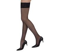 Mytoptrendz® Women's Glossy Hold Up Lace Top Anti Skid Stay Up Stockings - Black - One Size