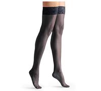 Mytoptrendz® Women's Glossy Ultra Shine Hold Ups Lace Top Anti Skid Stockings Ultra Sheer Silicone lace Trim Stay Up(Navy- One size)