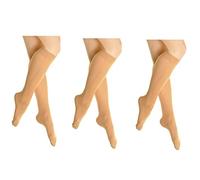 Mytoptrendz® Women's Knee-High Socks Opaque Nylon Microfibre Trouser Pop Socks BLACK - 6 PAIR (Natural) 2 PACK
