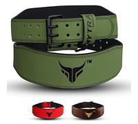 Mytra Fusion 4 inch Leather Weightlifting Belt Back Support Fitness Training Pink Belt (Small, Green)