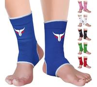 Mytra Fusion Ankle Support for Women & Men - MMA Muay Thai Kickboxing Training Ankle Brace - Breathable Elasticated Compression Foot Brace for Sports, Gym, Running & Football - 1 Pair (Blue, L/XL)