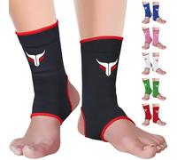 Mytra Fusion Ankle Support for Women & Men - MMA Muay Thai Kickboxing Training Ankle Brace - Breathable Elasticated Compression Foot Brace for Sports, Gym, Running & Football - 1 Pair (Black, S/M)