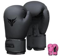 Mytra Fusion Boxing Gloves Women Muay Thai Gloves MMA Training Punching Kickboxing Gloves (Black, 16-oz)