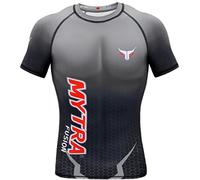Mytra Fusion Compression Base Layer Shirt MMA Kickboxing Gym Fitness Training Top (Black, Medium)