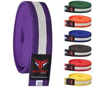 Mytra Fusion Karate Belt Multiple Colors Taekwondo Belts Martial Arts Karate Belts (Purple/White, 320-CM)