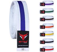 Mytra Fusion Karate Belt - Taekwondo Belts Multiple Colors Karate Belts Judo Karate BJJ Martial Arts Belts (White/Blue, 240-cm)