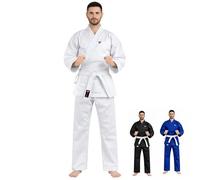 Mytra Fusion Karate Suit Uniform Multiple Sizes and Colors Jiu Jitsu, BJJ Gi Ultra Lightweight Jujitsu Gi for Men, Women & Kids (White, 3/160)