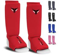 Mytra Fusion Kids Shin Instep Shin Pad Protector for Kickboxing Training Pads (Red, XX-Small)
