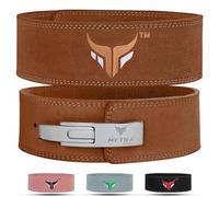 Mytra Fusion Leather Weight lifting power lifting back support belt weight lifting belt men weight lifting belt women weightlifting belt (Large, Brown)