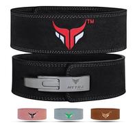 Mytra Fusion Leather Weight lifting power lifting back support belt weight lifting belt men weight lifting belt women weightlifting belt (Large, Black)