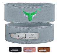 Mytra Fusion Leather Weight lifting power lifting back support belt weight lifting belt men weight lifting belt women weightlifting belt (Medium, Grey)