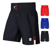 Mytra Fusion Men’s Boxing Shorts - Training Shorts with Elasticated Waistband & Drawstring - Kickboxing, Muay Thai & Gym Workout Fight Shorts (Black, XL)