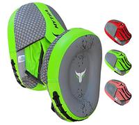 Mytra Fusion Real Leather Target Focus Pads for Boxing, Punching, Training and Kickboxing Focus hand Mitts (Green)