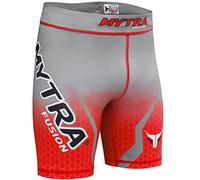 Mytra Fusion Tudo Shorts Compression Shorts MMA Thermal Compression Shorts (Grey/Red, X-Large)