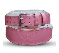 Mytra Fusion Weight Lifting Belt Womens Gym Belt 7MM Thick and 4" wide 100% Real Leather Lifting Belt Women, Ladies weightlifting belt Powerlifting Bodybuilding and Workout belt (Pink, M)