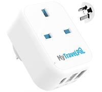 MyTravelPal UK to Australia Plug Adapter with USB-C | UK Safety Standards | China Australia Travel Adaptor with USB C | Safe & Grounded Type I Travel Adapter Plug | Australian New Zealand Argentina