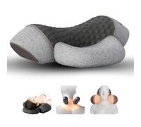 MYTREFN 3 in 1 Neck Massager, Heated Massage Neck Pillow, Cervical Massage Traction Bed Back Pillow,fisiorest pillow, Sleeping Cervical Massage Pillow, Relieves Pain(Grey)