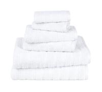 MYTRIDENT Quick Dry 6 Pc Bath Towel Set, 100% Cotton, Lightweight, Soft, Absorbent, Bathroom Towels, 2 Bath 27"x54", 2 Hand 16"x28", 2 Washcloths 13"x13", White