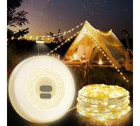 Mytrix Camping Outdoor Led String Light Green, Decorations for Camping Trips, RV, Hiking, 33ft 100 LED Party Lights, 2 in 1 USB Portable Rechargeable Outdoor Light with Multiple Lighting Modes