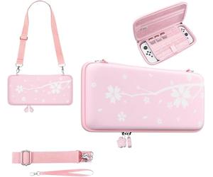 Mytrix Switch 2 Carry Case Compatible with Nintendo Switch 2 Console, Accessories and Games, Portable Travel Case Bundle, Hardshell Pouch Girl Storage Bag, Sakura Cute Pink