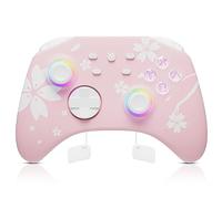 Mytrix Wireless Pro Controllers for Nintendo Switch, Windows PC iOS Android Steam/Steam Deck, Sakura Pink Bluetooth Controller with Programmable, Headphone Jack, Adjustable LED Light/Turbo/Vibration