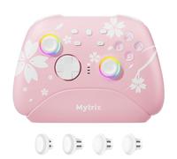 Mytrix Wireless Pro Controllers with Charging Dock, Pink Bluetooth Controller with Hall Effect Joysticks/Hall Trigger (No Drift) for Nintendo Switch, Windows PC iOS Android Steam
