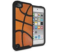 MYTURTLE iPod Touch 7th 6th 5th Generation Case Rugged Hybrid Shockproof Nonslip Cover, Realistic 3D Touch Textured Surface, Sports Fan Series, Basketball