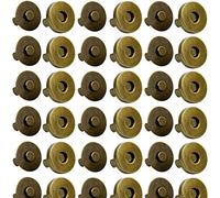 MYUBWTF 20 Set Magnetic Button Clasp Snaps, 3/4“ Purse Magnetic Bag Fastener Clasp, Magnetic Button Replacement Kit for Sewing, Craft, Purses, Bags, Clothes, Leather (Antique Brass)