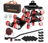 MYUEA 【Upgrade Large】Furniture Trolley, Furniture Moving with 5 Wheels, Carbon Steel Plate, Heavy Duty Doll, Furniture Lifter with 5 360° Rotating Rubber Universal Wheels, Maximum Load 1.7kg (Oversize