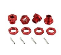 MYUHEDF RC Cars Accessories For Arrma 1/7 For Infraction For Limitless For Felony 6S For Typhon 1/8 Metal 17mm Wheel Hex Hub Adapter With Nut RC Car Upgrade Parts(Red)