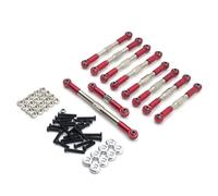 MYUHEDF RC Steering Tie Compatible With WPL C14 C24 B14 B24 For HengLong For FeiYu 1/16 RC Crawler Car Parts Metal Upgrade Adjustable Steering Rod And Servo Rod(Red)