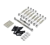 MYUHEDF RC Steering Tie Compatible With WPL C14 C24 B14 B24 For HengLong For FeiYu 1/16 RC Crawler Car Parts Metal Upgrade Adjustable Steering Rod And Servo Rod(Silver)