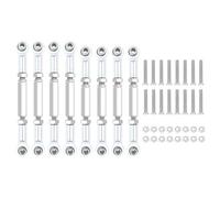 MYUHEDF RC Steering Tie Parts For WPL B14 C14 C24 C-14K C-24K For MN-90 For MN-45 For MN-99 1/16 8PCS Metal Steering Servo Link Linkages Arm Tie Rod Ends RC Car Parts(Silver)