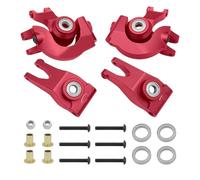 MYUHEDF Rc Upgrade Model For Arrma For Senton For Granite For Typhon For BigRock For Vorteks 1/10 Front Steering Block Caster Rear Hub With Ball Bearings Rc Truck Replacement Car Parts(Red)