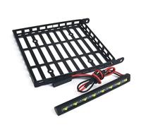 MYUHEDF Rc Upgrade Model For Axial For SCX24 For AXI00005 For Jeep For Gladiator 1/24 Replacement Metal Roof Rack Luggage Carrier Light RC Car Decoration Accessories