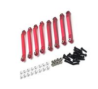 MYUHEDF Rc Upgrade Model For MN D90 D91 D96 D99 D99S For MN90 MS 1/12 8pcs Metal Chassis Pull Rods Fixed Link Suspension Tie Rod Modification RC Car Upgrade Parts(Red)