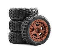 MYUHEDF RC Upgrades Spare Parts For Arrma 2S For Typhon For Grom ARA2106 1/18 Little Typhoon For Thunder God Wheel For Rock Tire W215 Upgrade For Off-Road RC Cars(Brown)