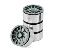 MYUHEDF RC Upgrades Spare Parts For Axial For SCX10 For Wraith RR10 For Capra 1/10 4Pcs 2.6 Inch Metal Beadlock Wheel Rim 135mm Rubber Tire Tyre RC Crawler Car(Titanium hub)