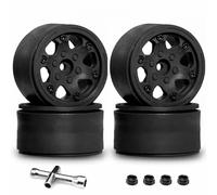 MYUHEDF RC Upgrades Spare Parts For Axial For SCX10 RR10 For Wraith For Traxxas For TRX4 For TRX6 1/10 2.2 1.9 Inch Nylon Beadlock Wheel Hubs RC For Rock Crawler(Black)