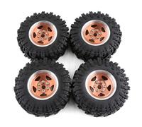 MYUHEDF RC Wheel Rim Tyre For 1:10 4PCS 98MM 1.9" For Super Viscosity Rubber For Rock Tyres Wheel Tires With Beadlock Rim RC Crawler Accessories Replacement(Yellow)