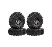 MYUHEDF RC Wheel Rim Tyre For Axial For SCX10 For TRX4 VS4-10 Gen8 4WD 1/10 4PCS Negative Offset -10.3mm Aluminum 1.9 Beadlock Wheels And Mud Tires RC Crawler Parts(Brown)