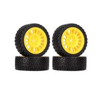 MYUHEDF RC Wheel Rim Tyre For Rolly XV02 For TT01 LCPTG FW06 1/10 4PCS 12mm Hex 68mm Rubber Tires Wheel Rim RC Car Accessories And Upgrades Replacement Repair(Yellow)