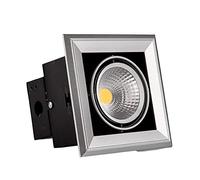 MYUYEE 20W Recessed Rotatable LED Ceiling Spotlight Indoor Bright Square Ceiling Panel Light Embedded COB White Warm Downlight Wall Mounted for Kitchen Fittings (6000k White Light 20w)