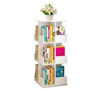 MYUYEE 360° Rotating Bookshelf Tower,3/4/5-Tier Cd Display Stand,Floor-Standing Unit Storage Rack,Easy Assemble For Room Home Office Bedroom Living (One Color-3)