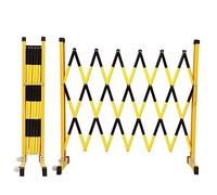 MYUYEE 47" H Adjustable Security Gate - Mobile Folding Barrier With Casters Traffic Control Fence Durable Black Outdoor Safety Gate 47X39In For Enhanced Driveway Protection &(Black-47X39In)